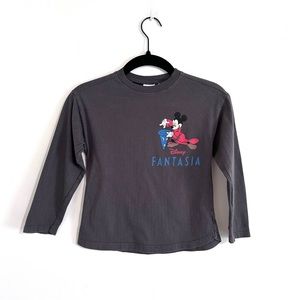 Zara X Disney Unisex Black Fantasia Long Sleeve Shirt Size 4-5 Years
